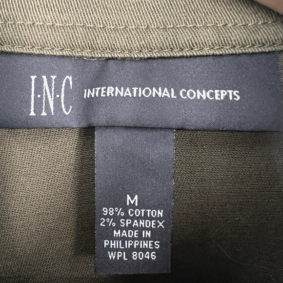 Inc International Concepts Military Style Jacket Womens Medium Olive Army Green - Picture 4 of 7